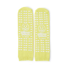 Slipper Socks Pillow Paws Risk Alert Terries Unisex Adult X-Large All Around Tread Single Patient Use Yellow, Packaging Type- Case