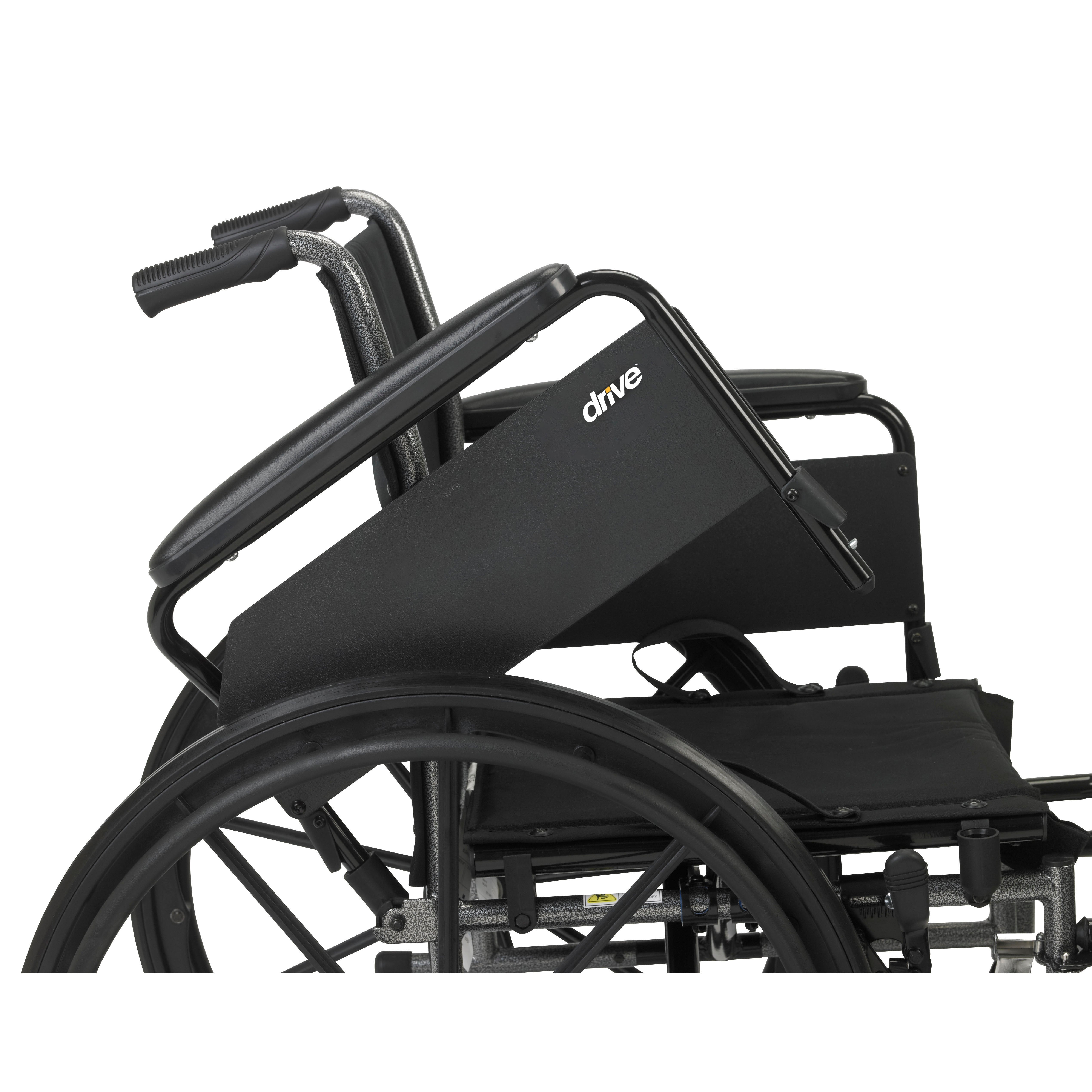 Lightweight Wheelchair drive Cruiser III Dual Axle Full Length Arm Elevating Legrest Black Upholstery 18 Inch Seat Width Adult 300 lbs. Weight Capacity, Packaging Type- Each