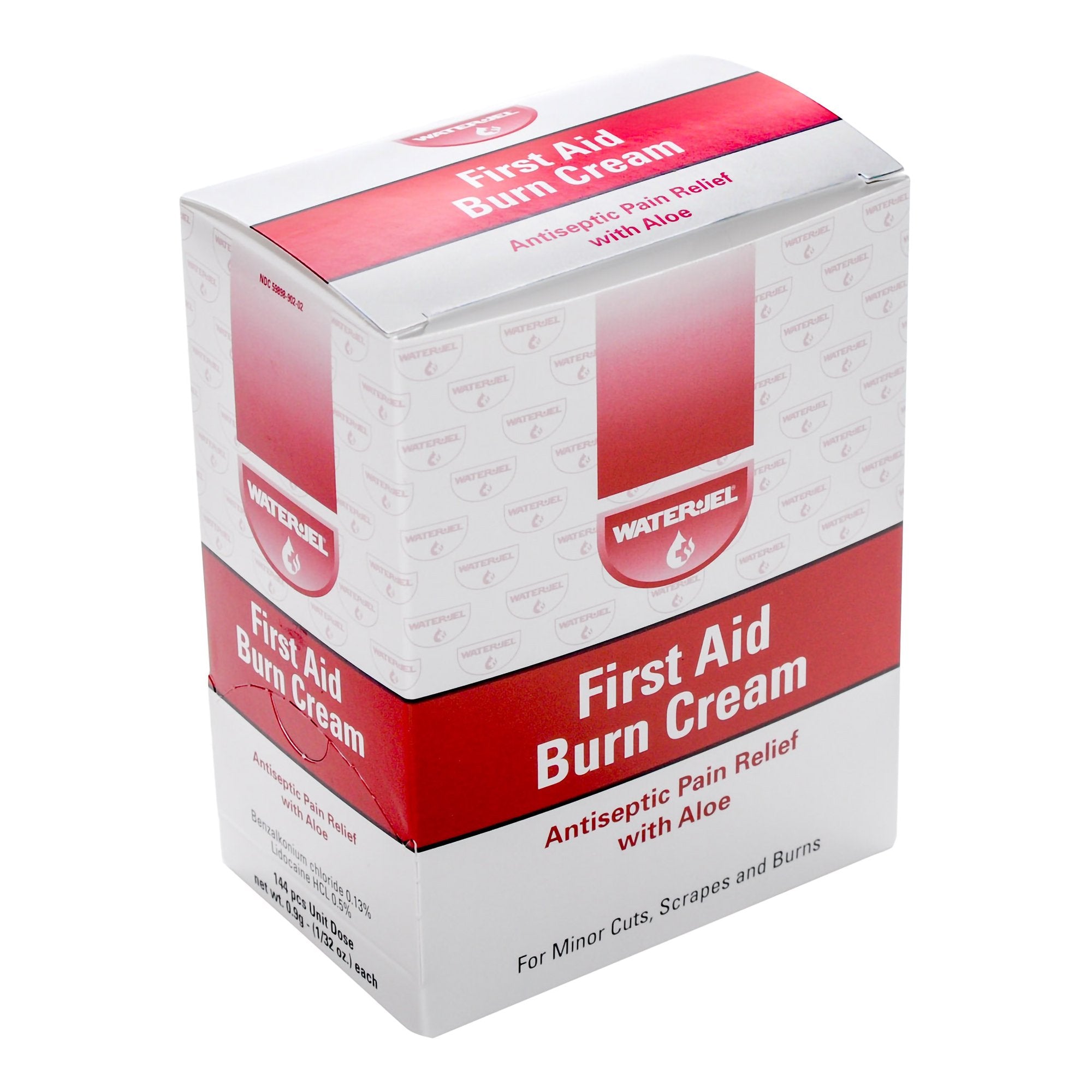 Burn Relief BZK (Benzalkonium Chloride) / Lidocaine HCl Water Jel Cream 0.9 Gram Individual Packet