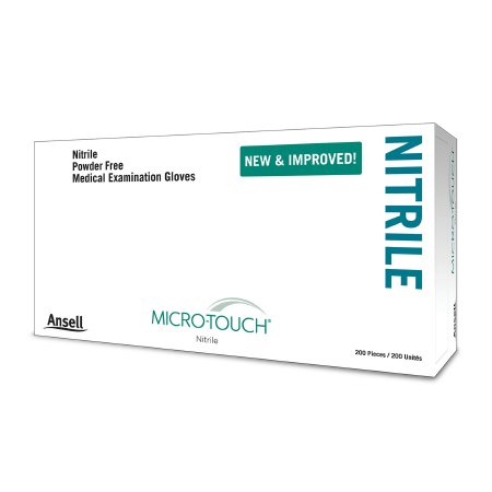exam glove micro touch nitrile small nonsterile nitrile standard cuff length textured fingertips blue chemo tested packaging type case