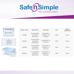 Adhesive Remover Safe n Simple Wipe 50 per Pack | 12PK/Case