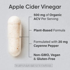 Sports Research Apple Cider Vinegar with Cayenne Pepper   Made from Organic Fermented Apple Cider   Non Gmo Project Verified & Vegan Certified   120 Veggie Capsules