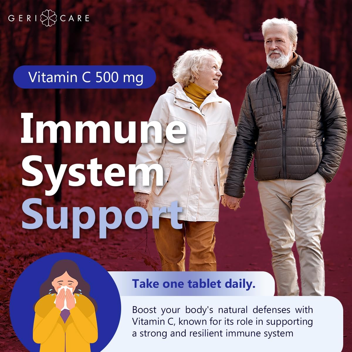 Vitamin C Supplement Geri Care Ascorbic Acid 500 mg Strength Tablet 100 per Bottle