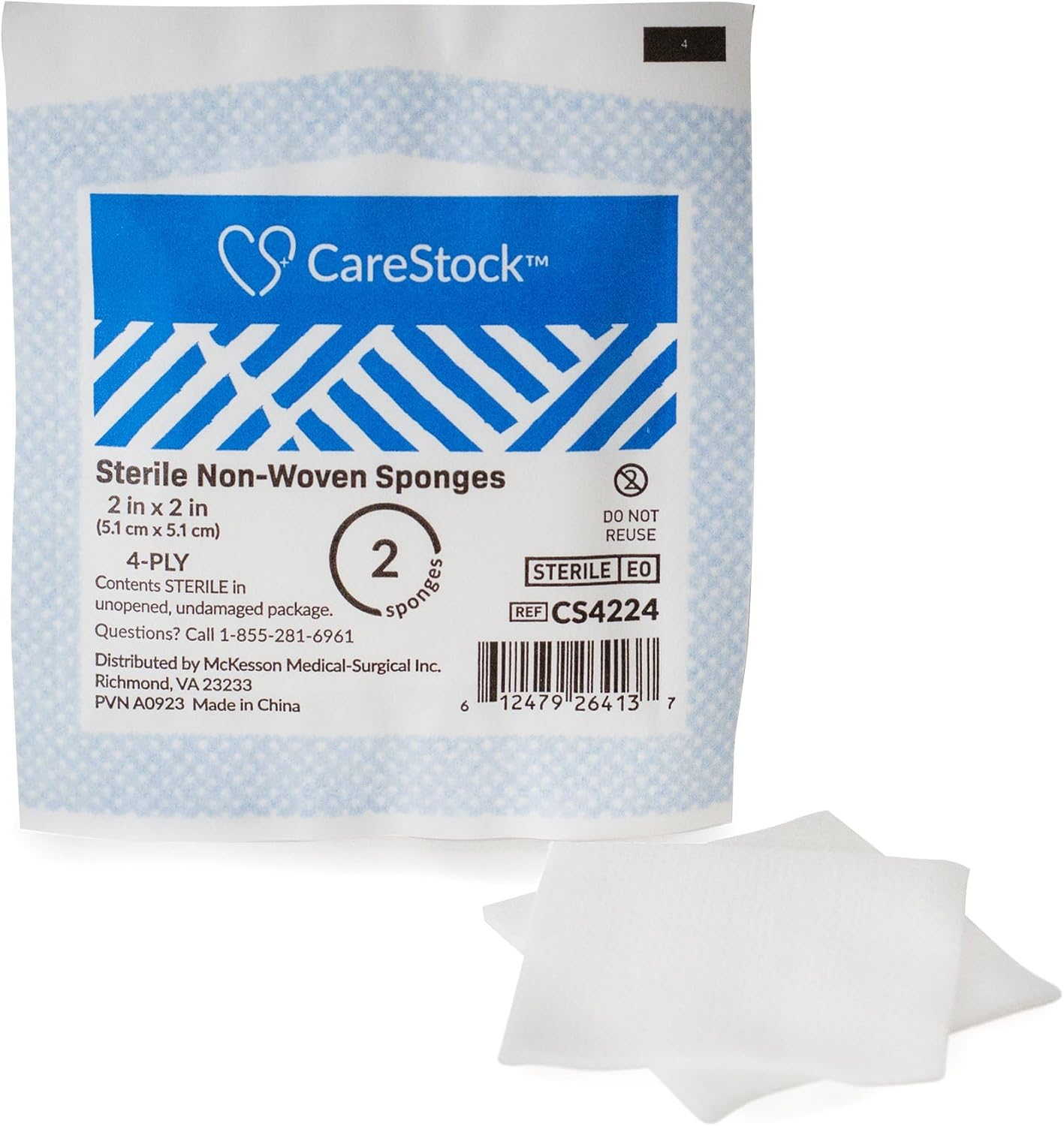 Gauze Sponge CareStock 2 X 2 Inch 4-Ply Sterile 2 per Pack, Packaging Type- Case