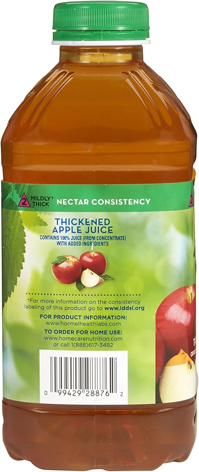Thickened Beverage Thick & Easy 46 oz. Bottle Apple Flavor Liquid IDDSI Level 2 Mildly Thick, Packaging Type- Case
