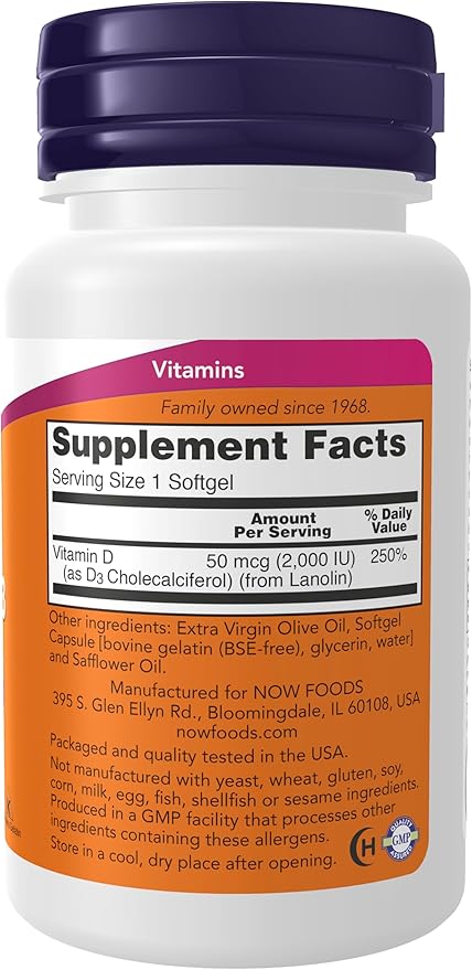 Now Foods - Vitamin D-3 2000iu - 1 Each-120 Sgel