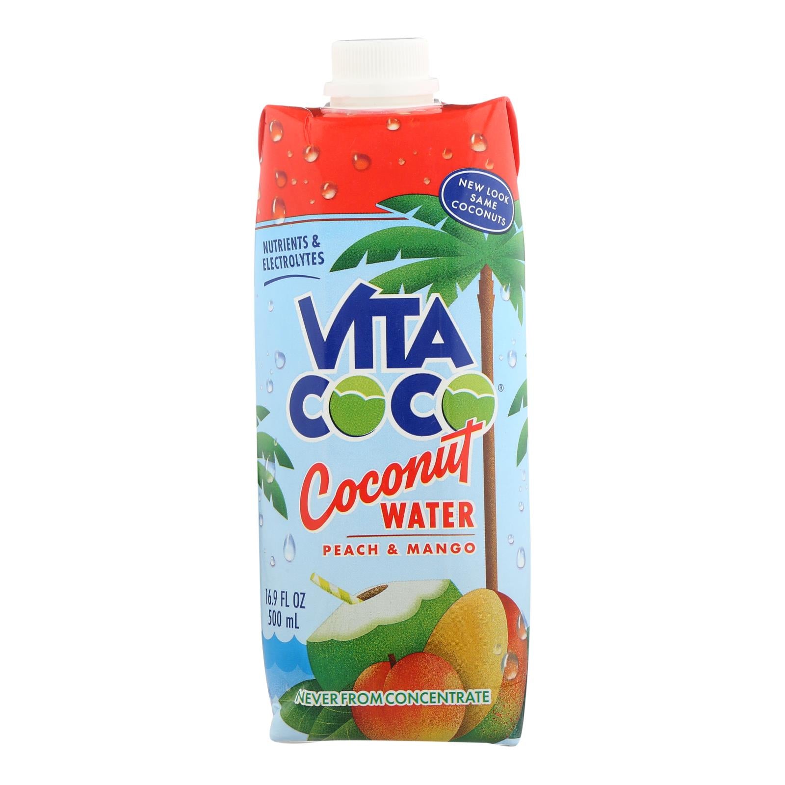 Vita Coco Coconut Water - Peach And Mango - Case Of 12 - 500 Ml