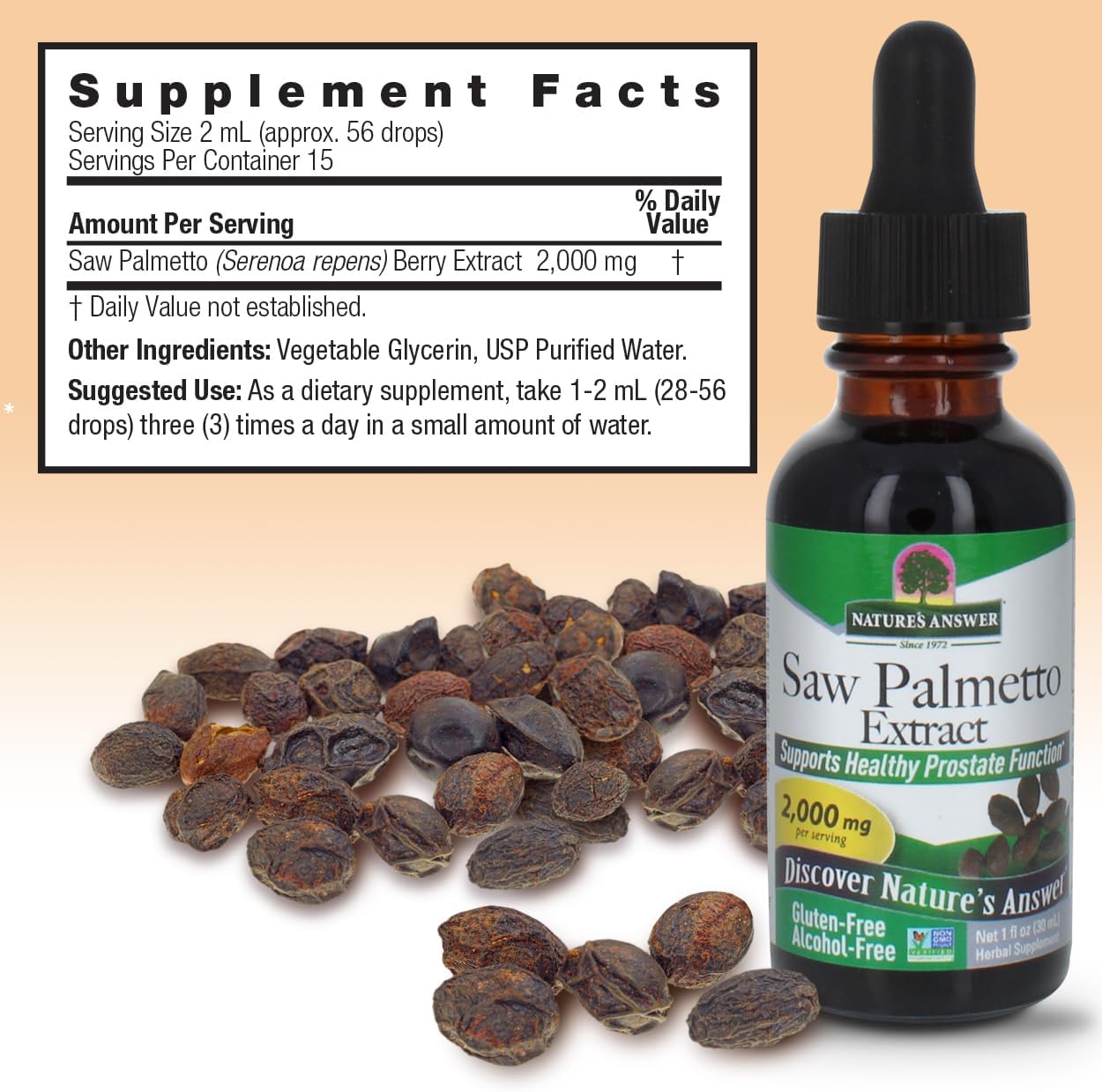 Nature's Answer - Saw Palmetto Berry Alcohol Free - 1 Fl Oz