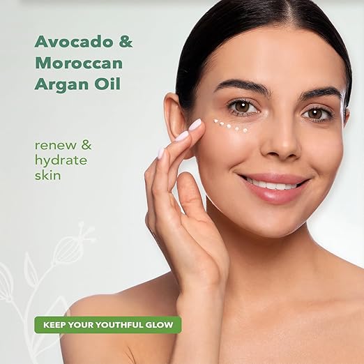 Nourish Organic Eye Treatment Cream - Renewing And Cooling - Avocado And Argan Oil - .5 Oz