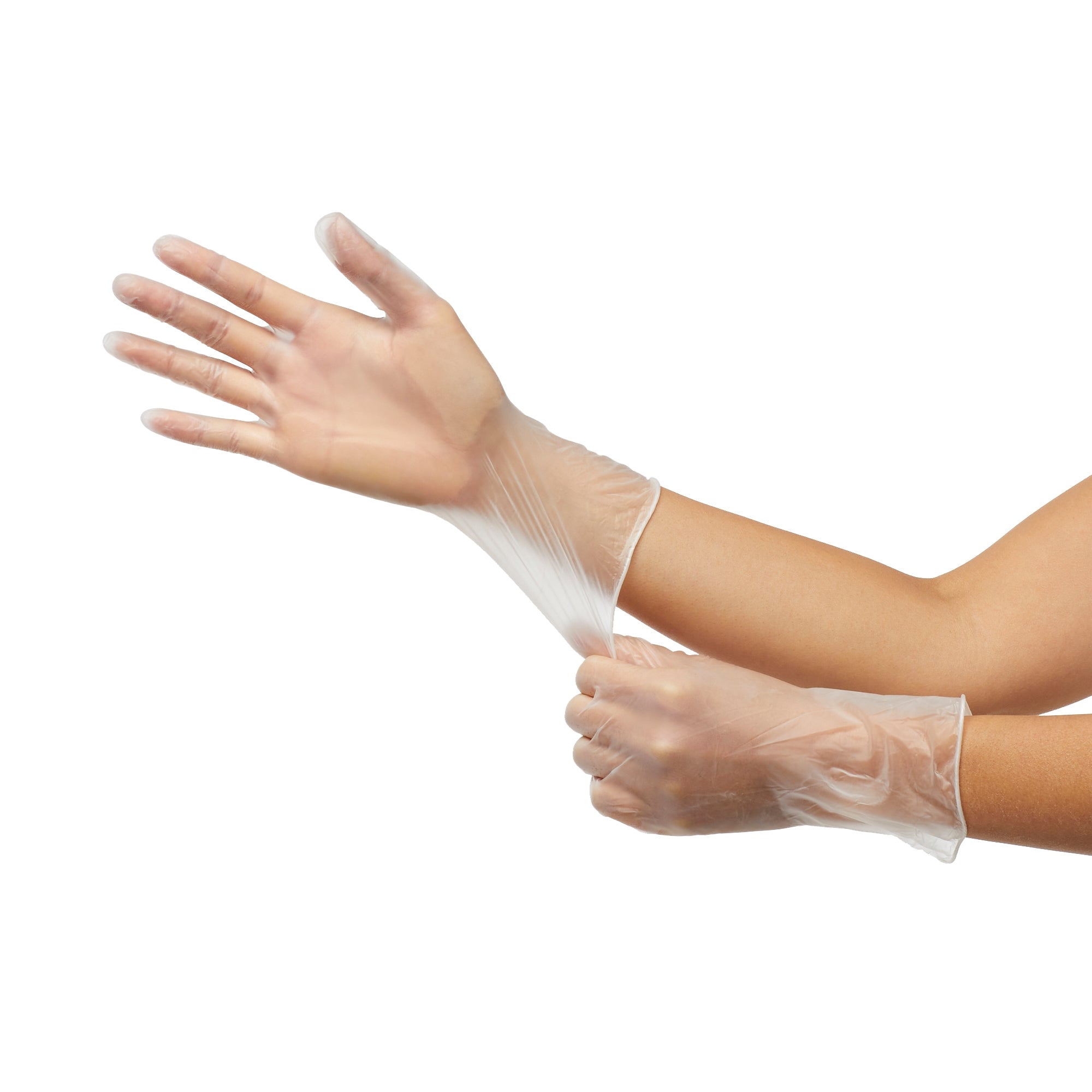 exam glove mckesson x small nonsterile vinyl standard cuff length smooth clear not rated packaging type box