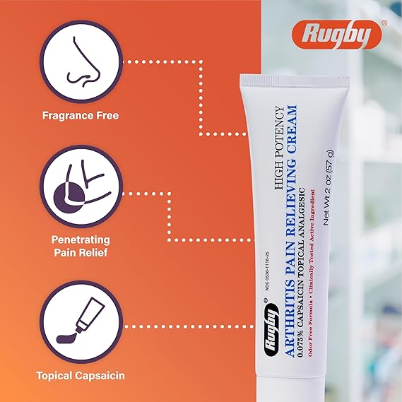Topical Pain Relief Major 0.075% Strength Capsaicin Cream 2 oz.,Packaging Type- Each