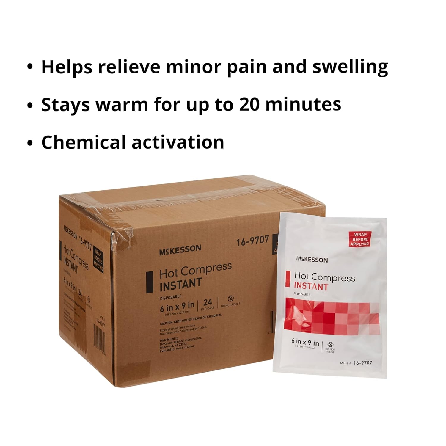 Instant Hot Pack McKesson General Purpose Large Plastic Disposable, Packaging Type- Case