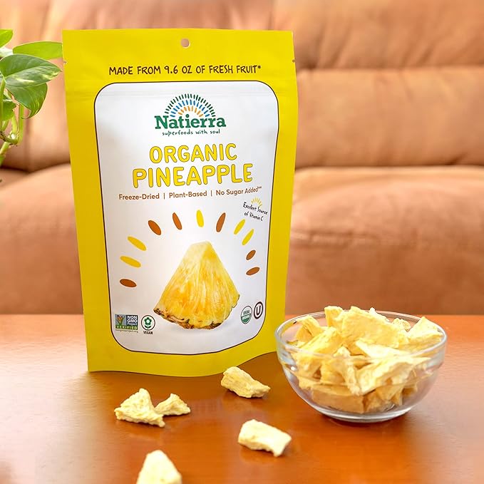 Natierra Freeze Dried - Pineapples - Case Of 12 - 1.5 Oz.