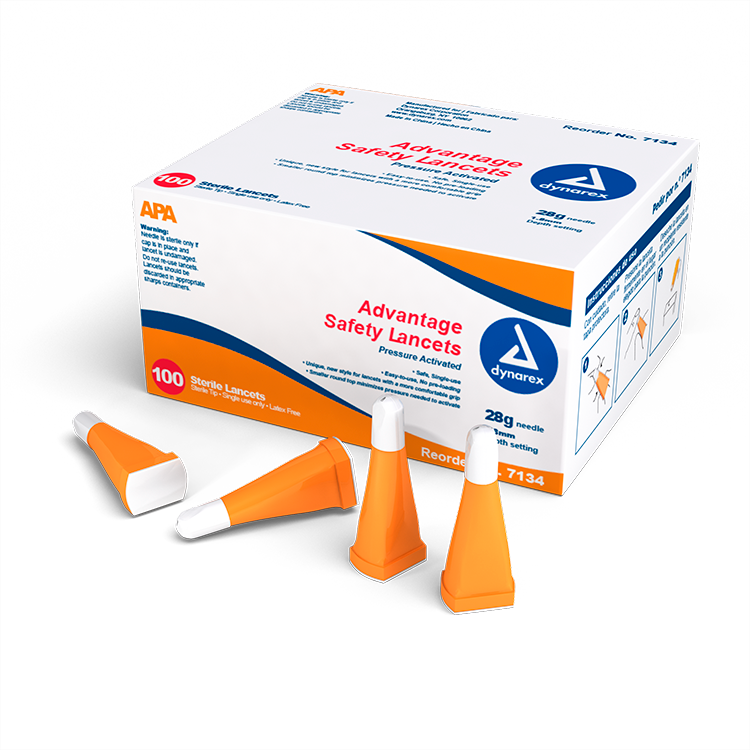 dynarex safety lancets button and pressure