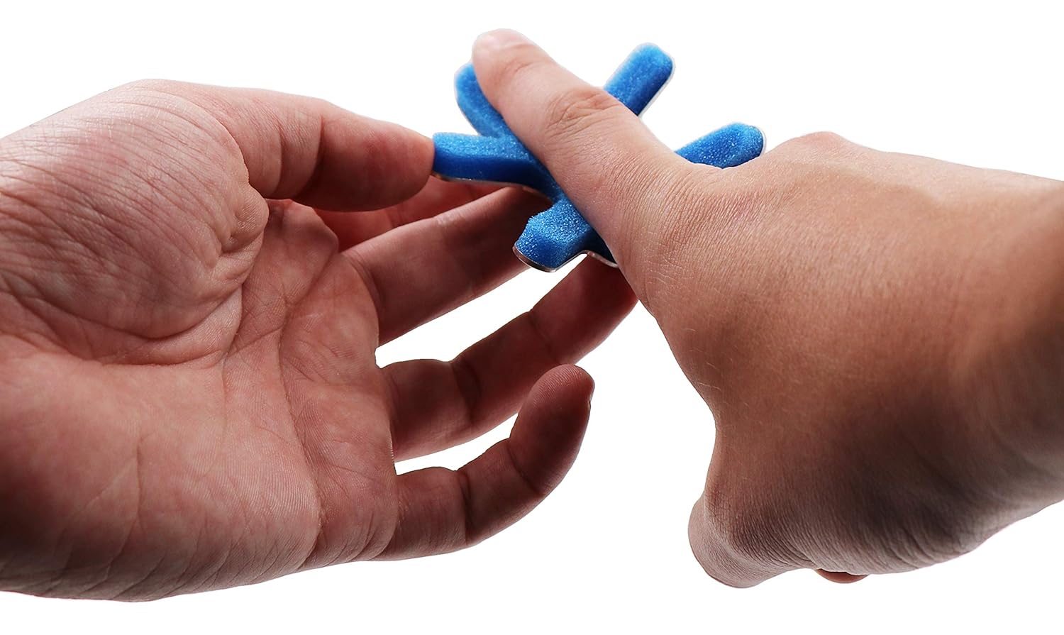 Finger Splint ProCare Adult Large Bendable Prong Closure Left or Right Hand Blue / Silver,Packaging Type- Each