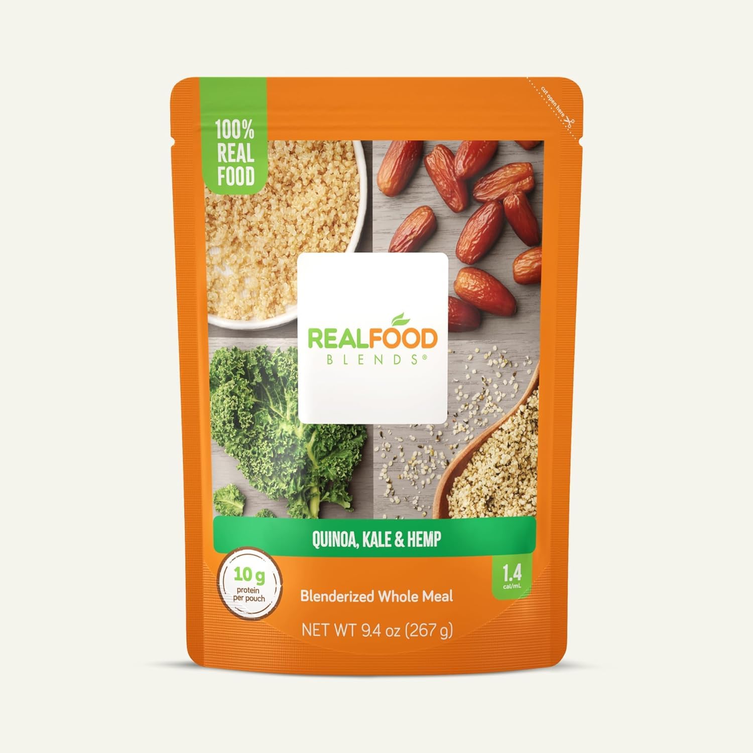 Tube Feeding Formula Real Food Blends Quinoa / Kale / Hemp Flavor Liquid 9.4 oz. Pouch,Packaging Type- Each