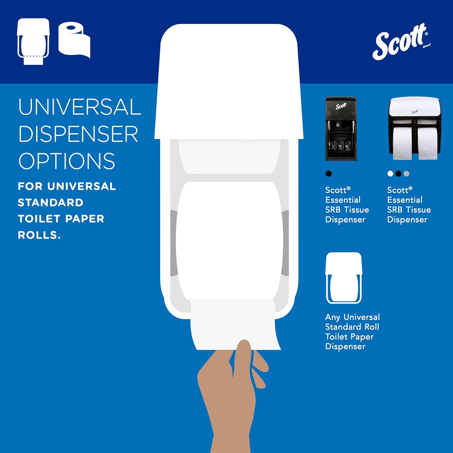 Toilet Tissue Scott Essential White 2-Ply Standard Size Cored Roll 550 Sheets 4 X 4-1/10 Inch, Packaging Type- Case
