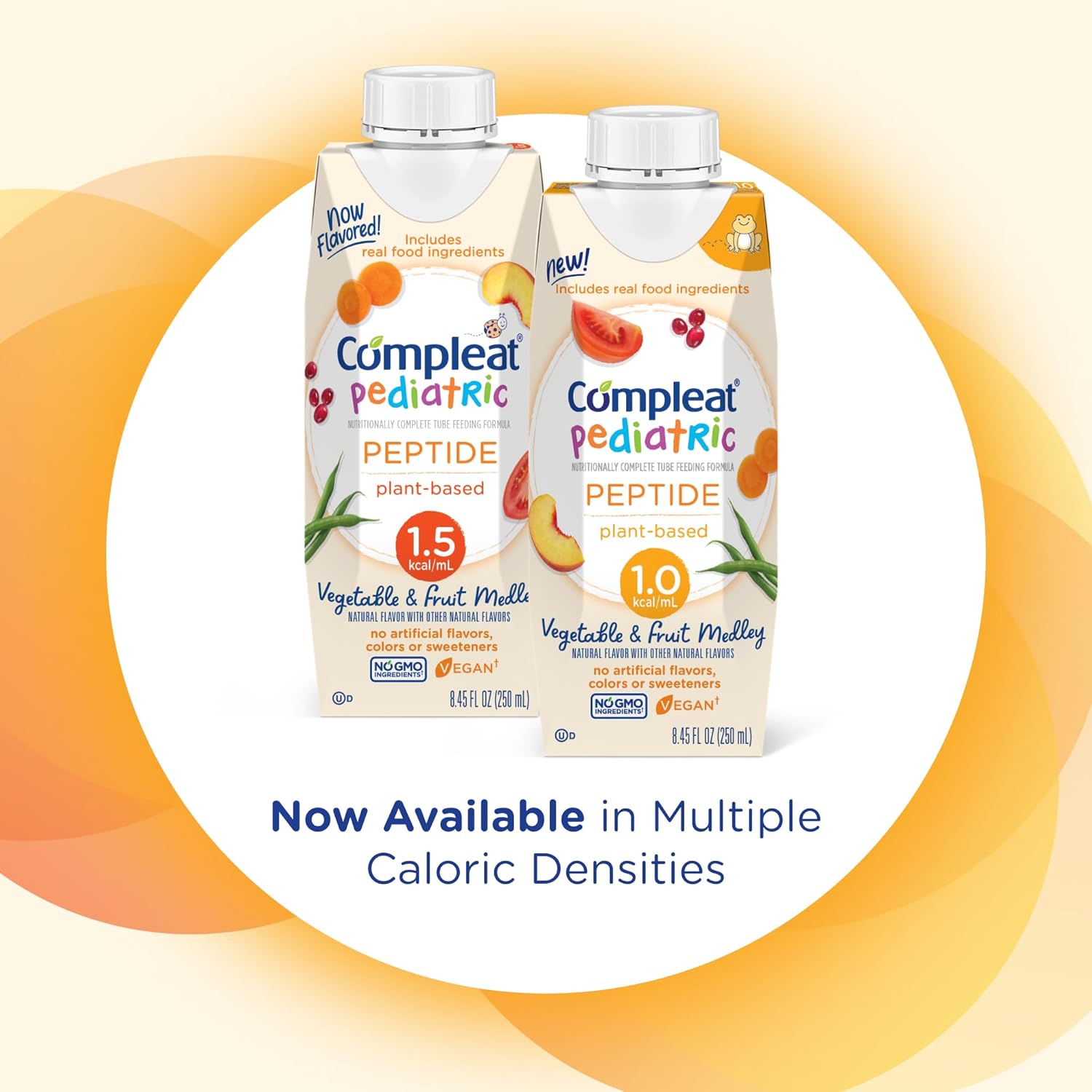 Pediatric Tube Feeding Formula Compleat Pediatric Peptide 1.0 Vegetable / Fruit Medley Flavor 250 mL Reclosable Carton Liquid Plant Based,Packaging Type- Each