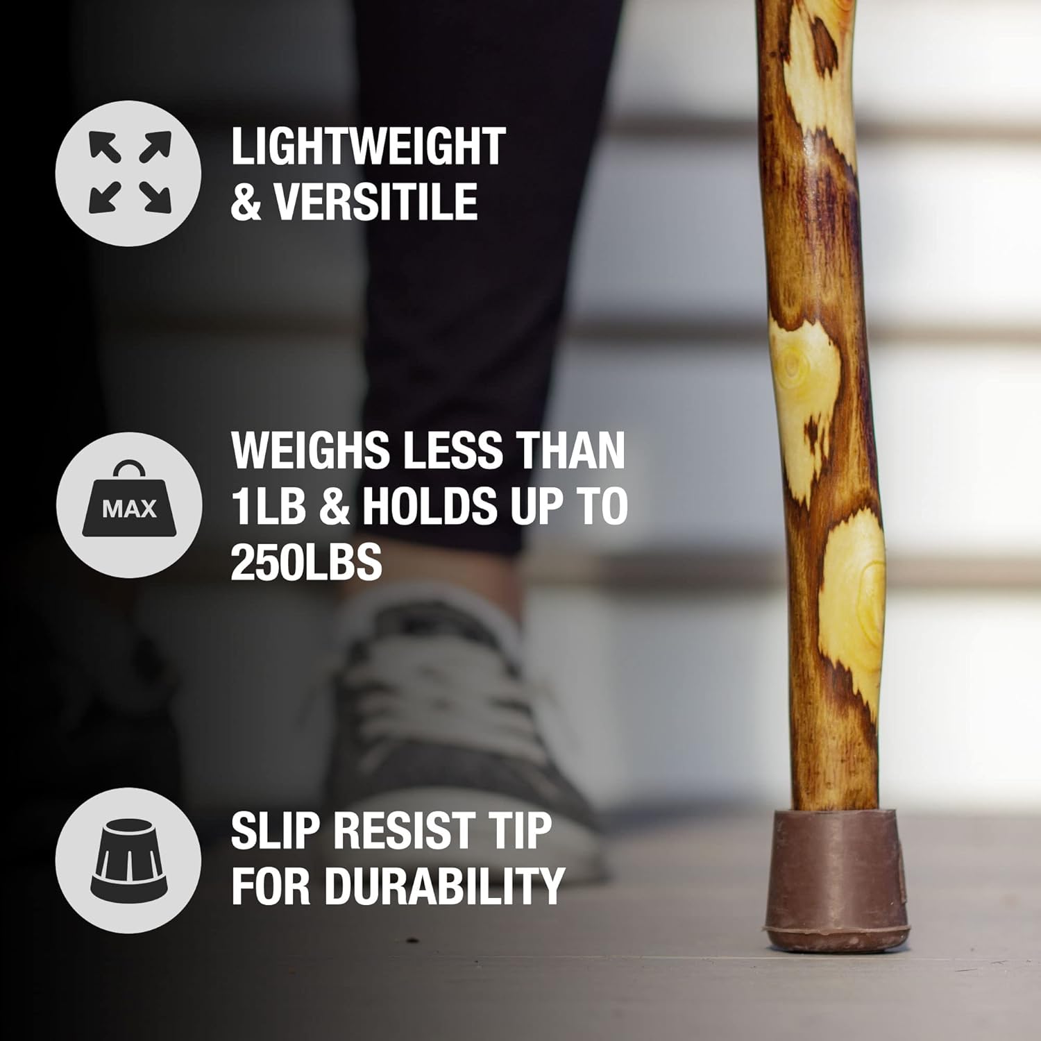 Walking Stick Brazos Free Form Wood 58 Inch Height Ironwood