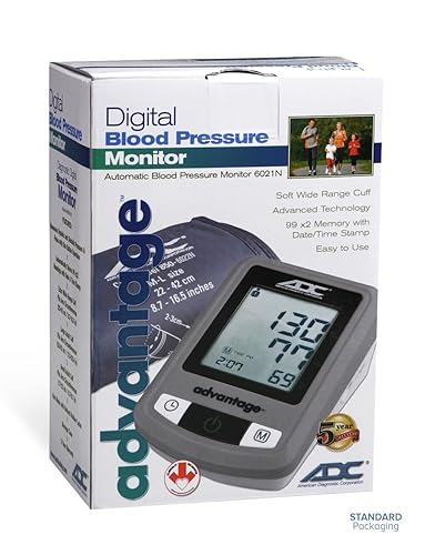 Home Automatic Digital Blood Pressure Monitor Advantage 6021N Series Wide Range Nylon Cuff 22 - 42 cm Desk Model,Packaging Type- Each