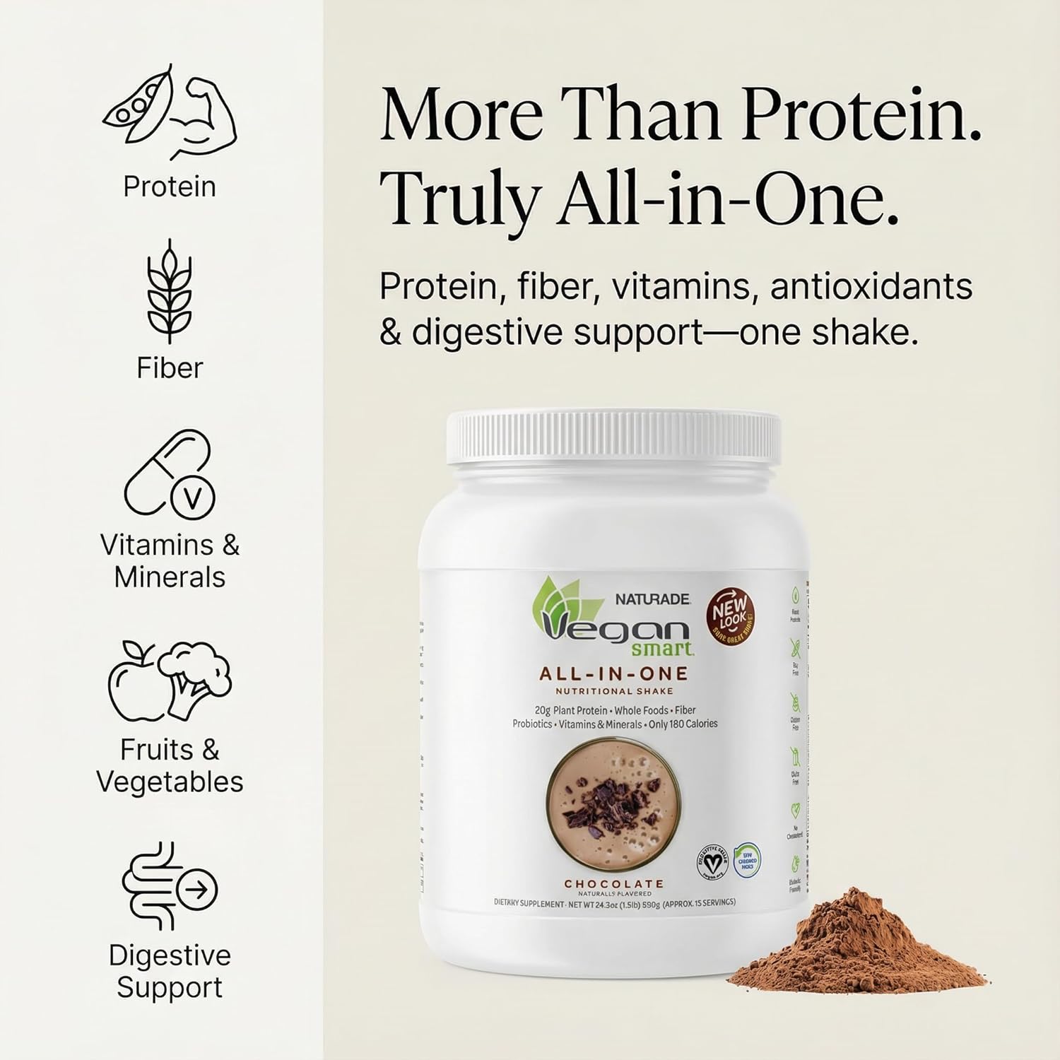 Naturade All-in-one Vegan Chocolate Shake - 24.34 Oz