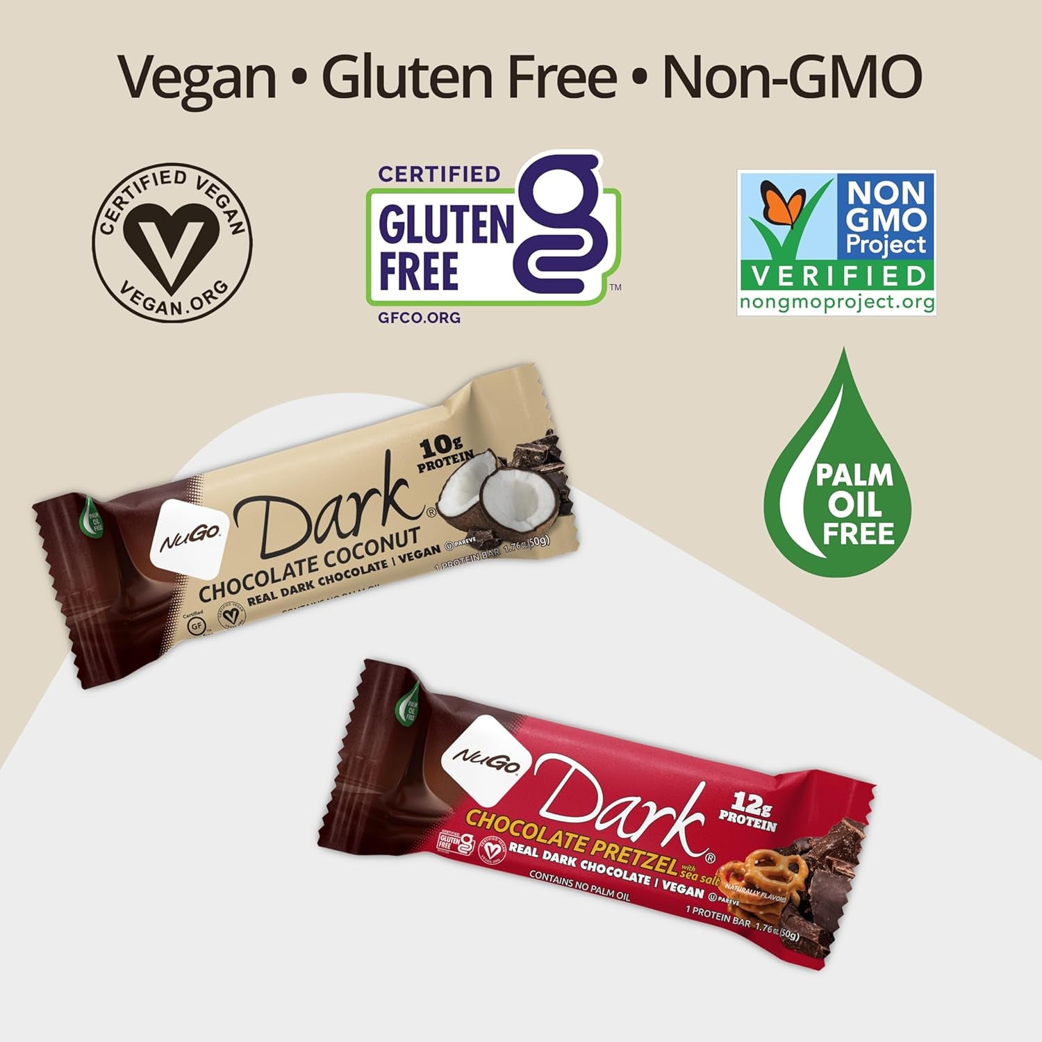 Dark Chocolate Pretzel and Sea Salt, 12G Protein Bar, Vegan, Gluten Free, Non-Gmo, Kosher Pareve, 24 Count