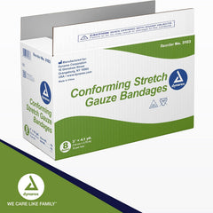 Conforming Bandage Dynarex 3 Inch X 4-1/10 Yard 1-Ply NonSterile 12 per Pack, Packaging Type- Case