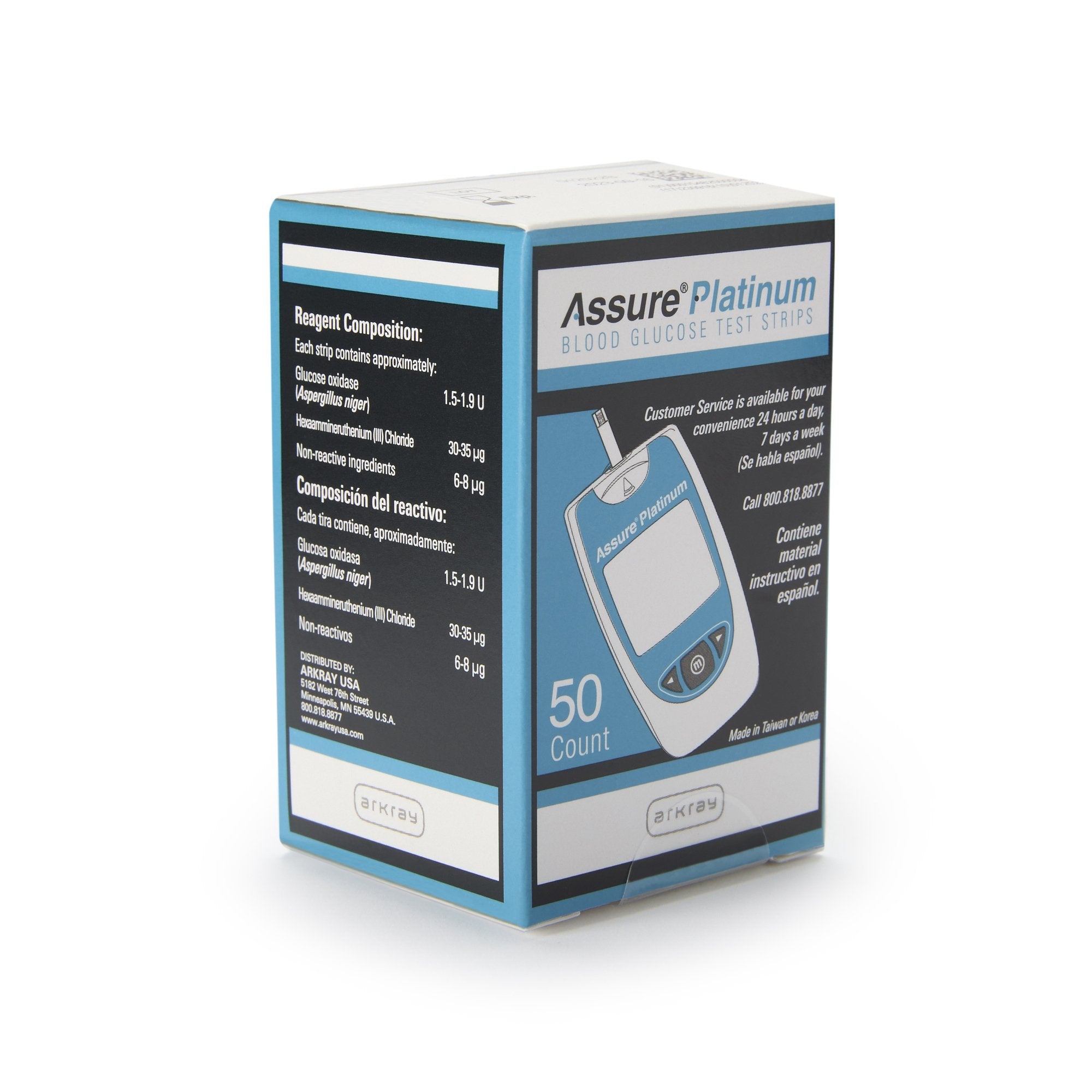 Blood Glucose Test Strips Assure Platinum 50 Strips per Pack, Packaging Type- Case