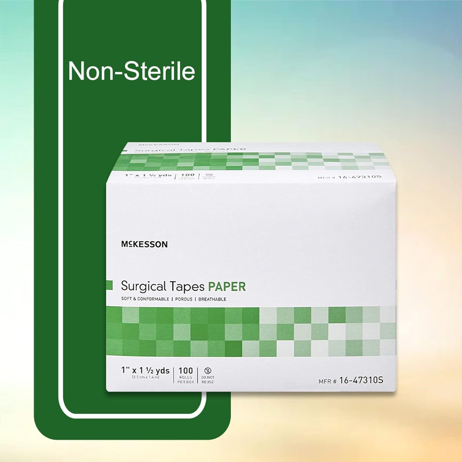 Medical Tape McKesson White 1 Inch X 1-1/2 Yard Paper NonSterile, Packaging Type- Case