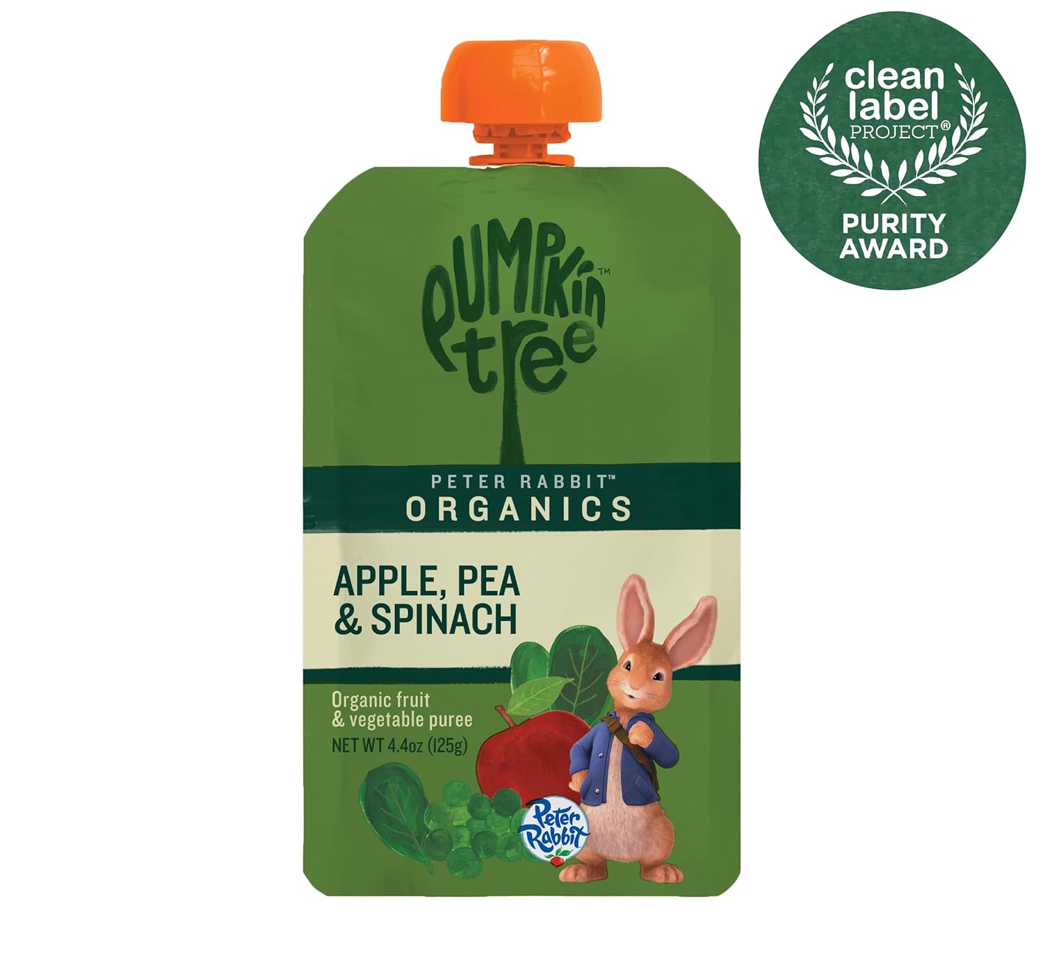 Peter Rabbit Organics Veggie Snacks - Pea Spinach And Apple - Case Of 10 - 4.4 Oz.