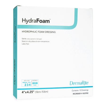 Foam Dressing HydraFoam 4 X 4-1/4 Inch Without Border Waterproof Backing Nonadhesive Rectangle Sterile,Packaging Type- Box
