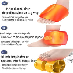 Foot Massager Heating Therapy Hot Compression Shiatsu Knead Roller Muscle Relaxation Pain Relief Electric Foot Massage Machine
