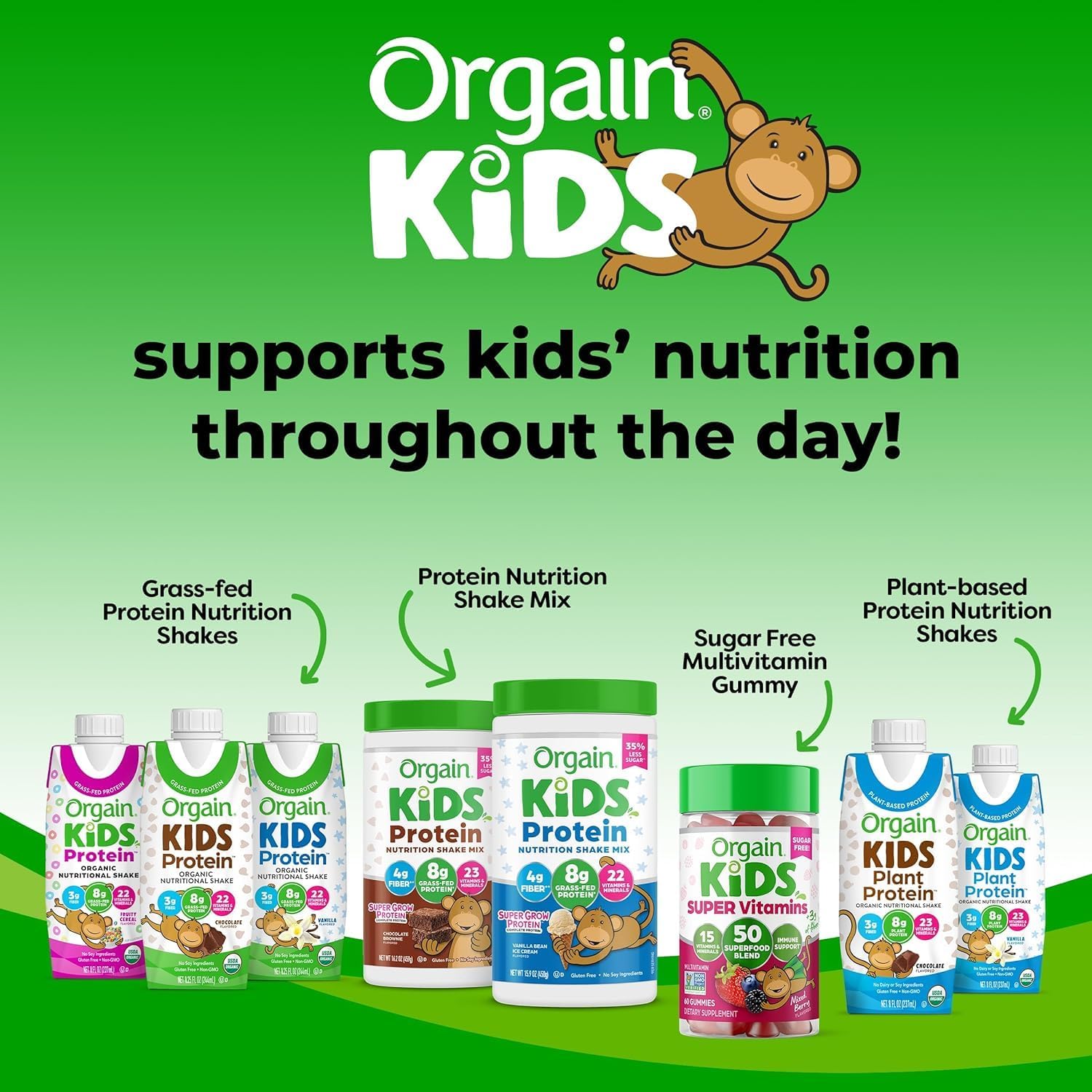 Pediatric Oral Supplement Orgain Kids Protein Organic Nutritional Shake Strawberry Flavor 8.25 oz. Carton Liquid Organic,Packaging Type- Each