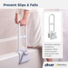 Drive Bathtub Grab Bar White Steel
