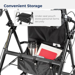 aluminum rollator w loop brake black 4 wheel