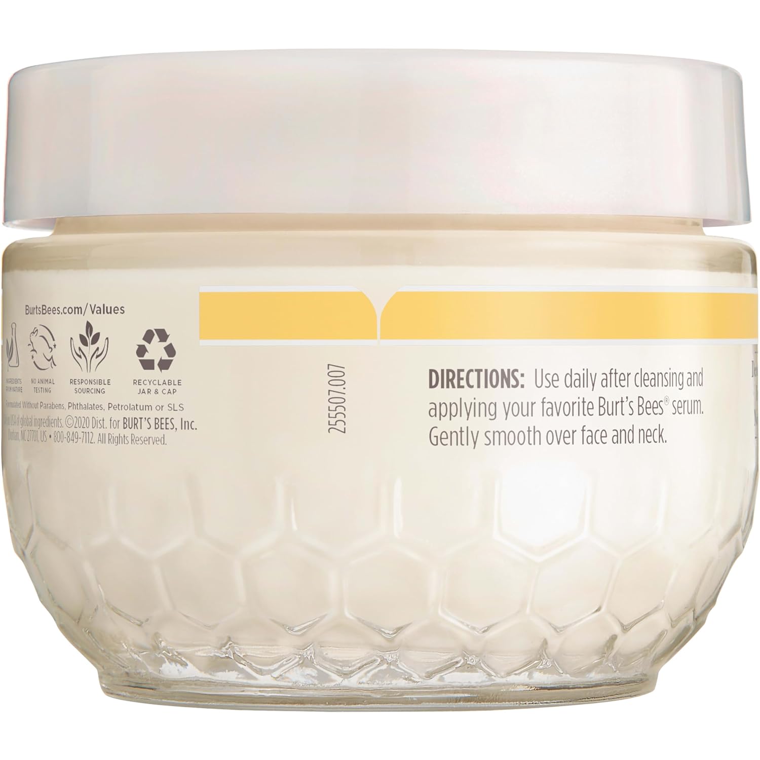Humectante facial Burt's Bees Reafirmante, crema perfumada en frasco de 50 ml, envase de 3 unidades