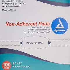 Non-Adherent Dressing Dynarex 2 X 3 Inch Sterile 100 per Pack, Packaging Type- Case