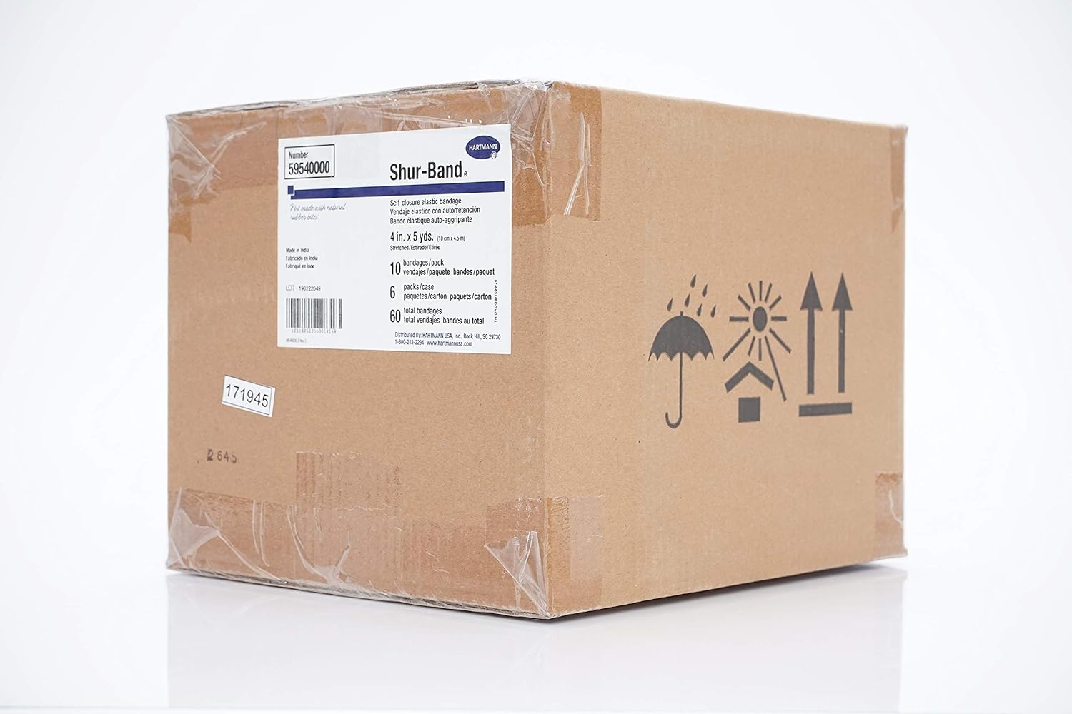 Elastic Bandage Shur-Band LF 4 Inch X 5 Yard Single Hook and Loop Closure Natural NonSterile Standard Compression, Packaging Type- Case