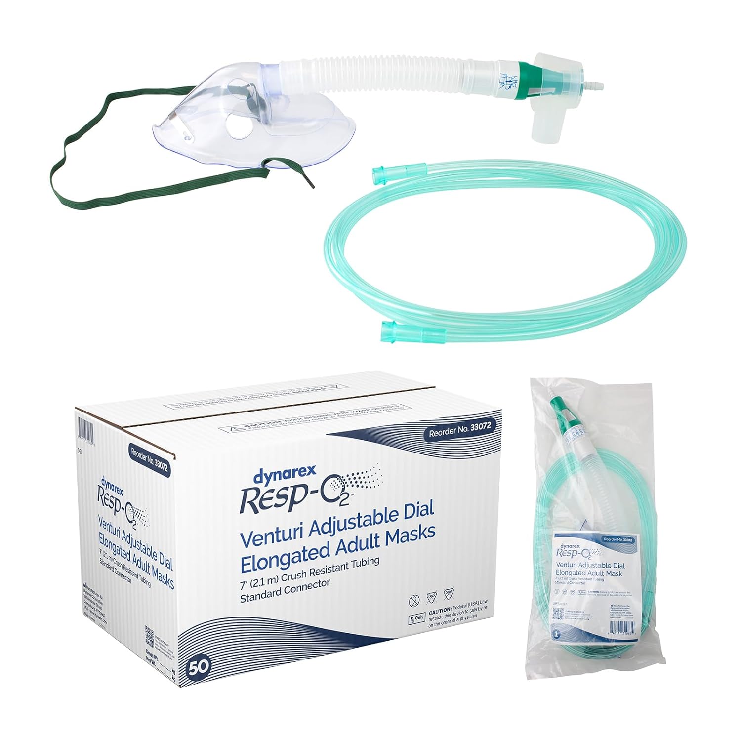 Dynarex Venturi Masks with Dilutors & Dial - Enhance Oxygen Therapy with Adjustable Flow for Optimal Breathing Comfort and Accurate Delivery.