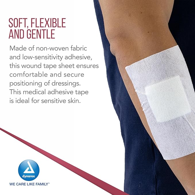 Water Resistant Dressing Retention Tape without Liner Dynarex White 6 Inch X 11 Yard Nonwoven / Adhesive NonSterile,  Packaging Type- Case