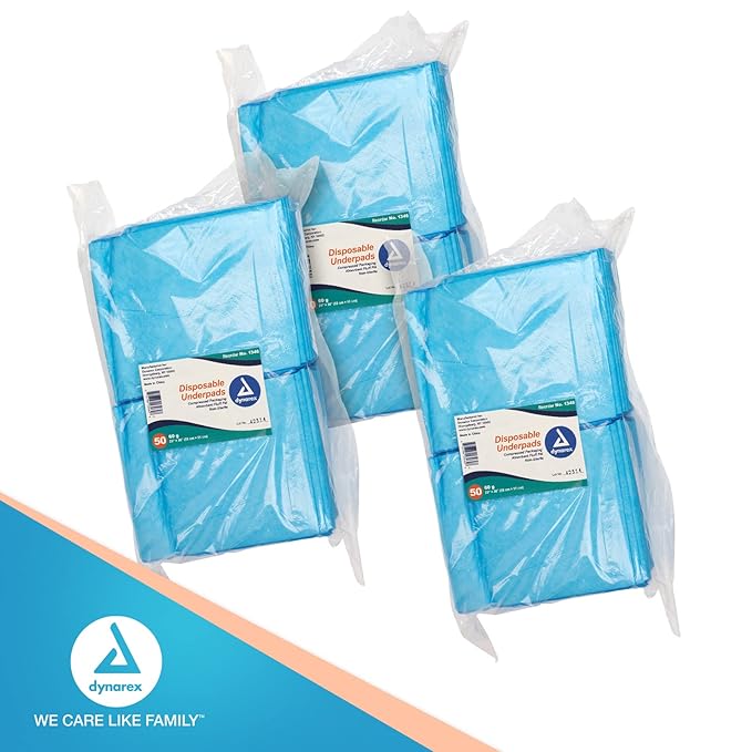 Disposable Underpad Dynarex 23 X 36 Inch Fluff Light Absorbency, Packaging Type- Case