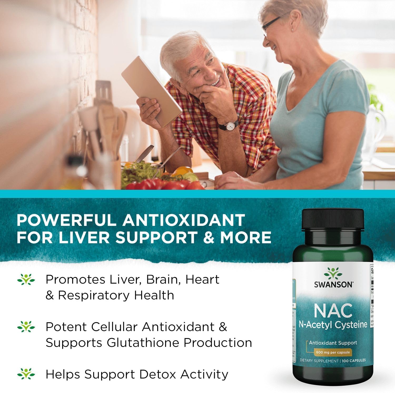 swanson nac n acetyl l cysteine featuring 600 mg 60 veg caps 4 pack