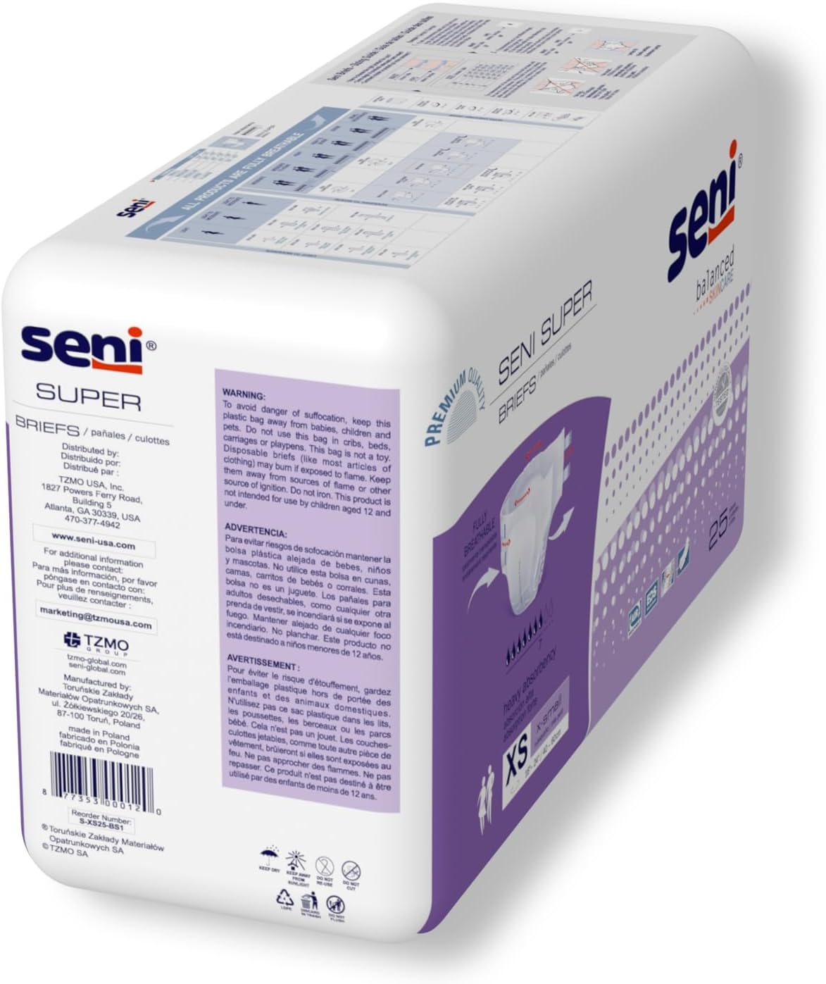 Unisex Adult Incontinence Brief Seni Super X-Small Disposable Heavy Absorbency, Packaging Type- Case