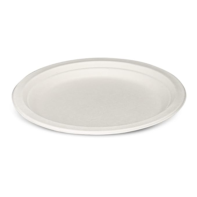 Plate Bare Eco-Forward White Single Use Paper 9 Inch Diameter, Packaging Type- Case