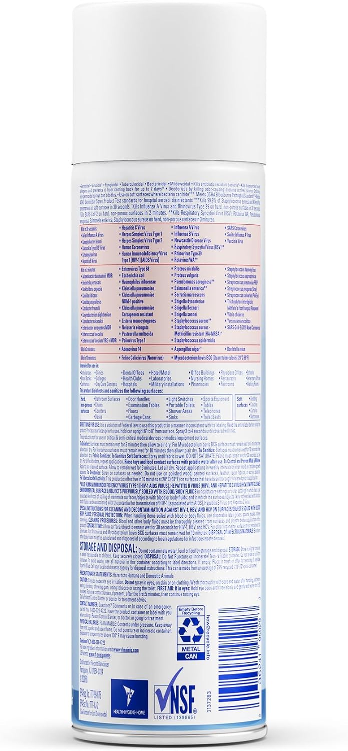 Lysol I.C. Surface Disinfectant Alcohol Based Aerosol Spray Liquid 19 oz. Can Scented NonSterile