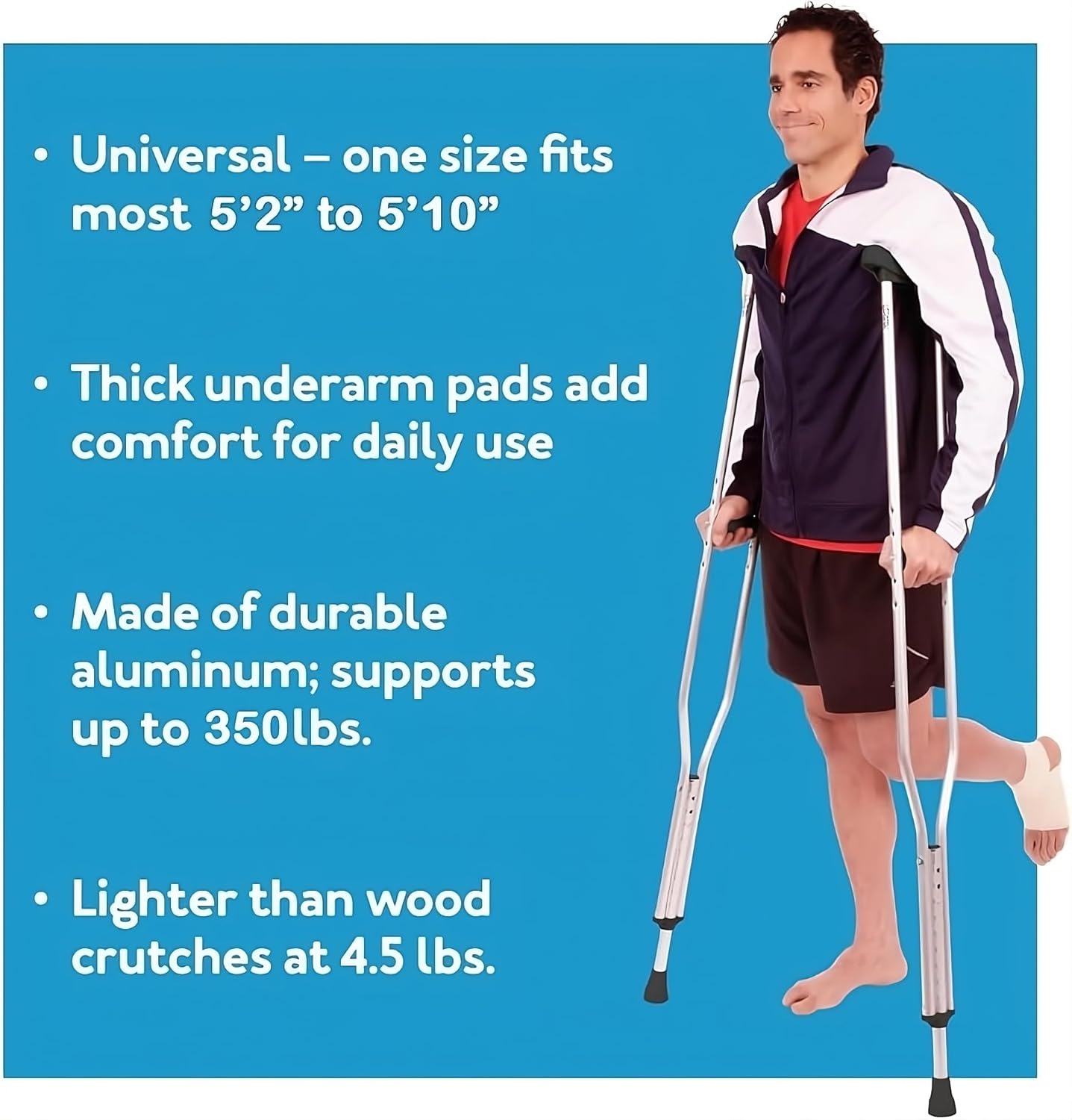 ProBasics Aluminum Underarm Crutches (Tall, 5'10" - 6'6")