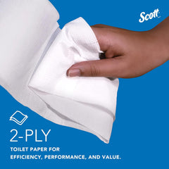 Toilet Tissue Scott Essential 100% Recycled Fiber JRT White 2-Ply Jumbo Size Cored Roll Continuous Sheet 3-11/20 Inch X 1000 Foot, Packaging Type- Case
