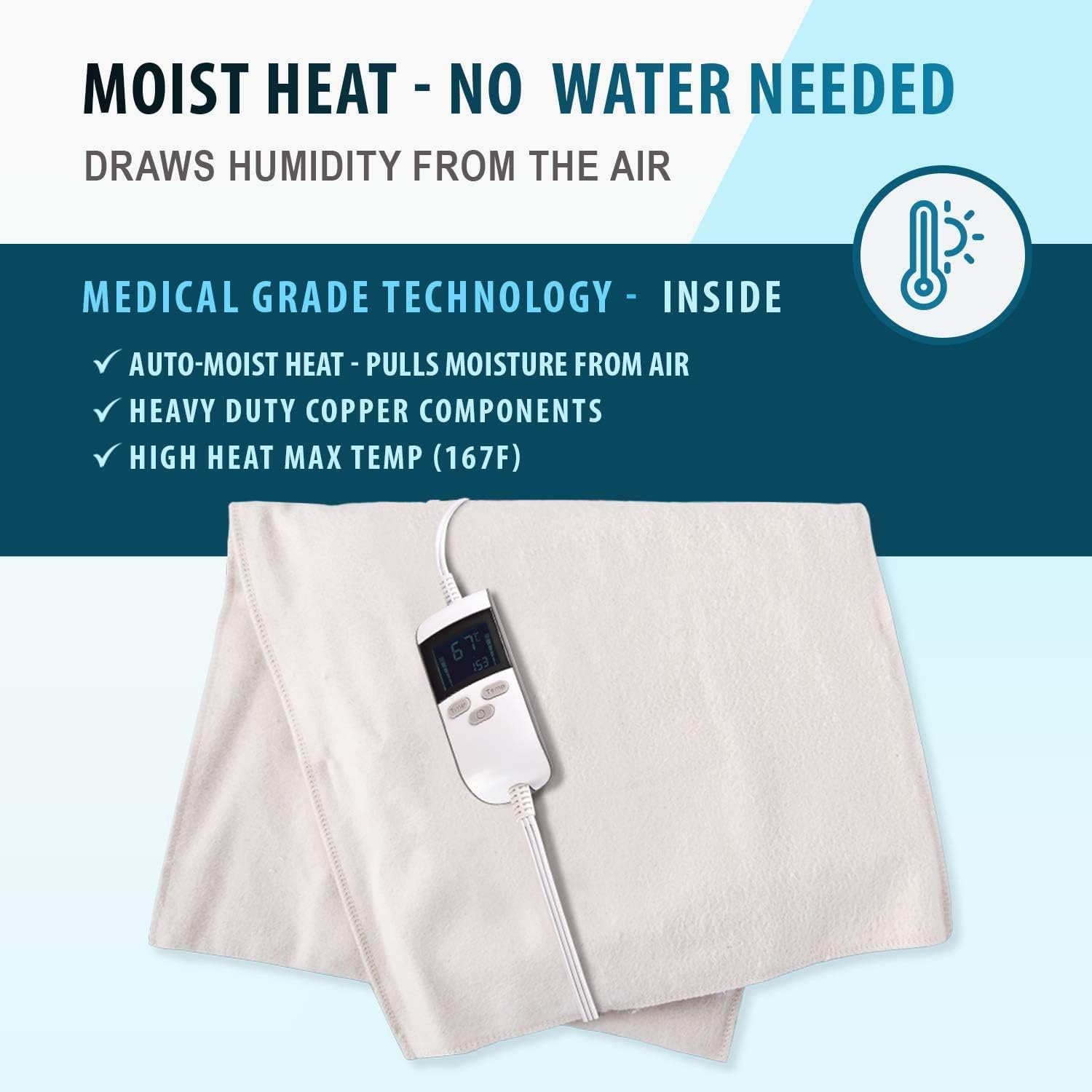 Thermorelief Xl Moist Heat Pad Digital Elec Pad King 26 X14