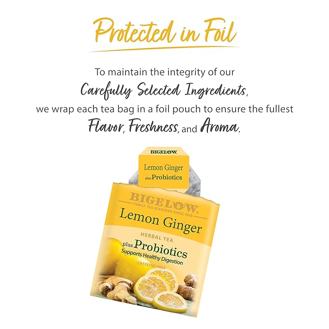Bigelow Tea Herbal Tea - Plus Lemon Ginger - Case Of 6 - 18 Bag