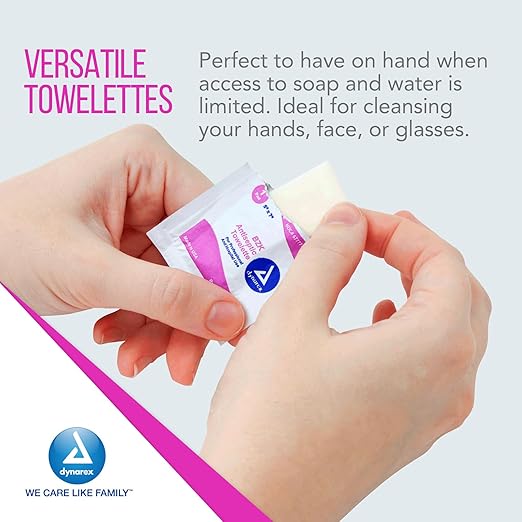 Antiseptic Skin Towelette Dynarex Individual Packet Scented 100 Count, Packaging Type- Box